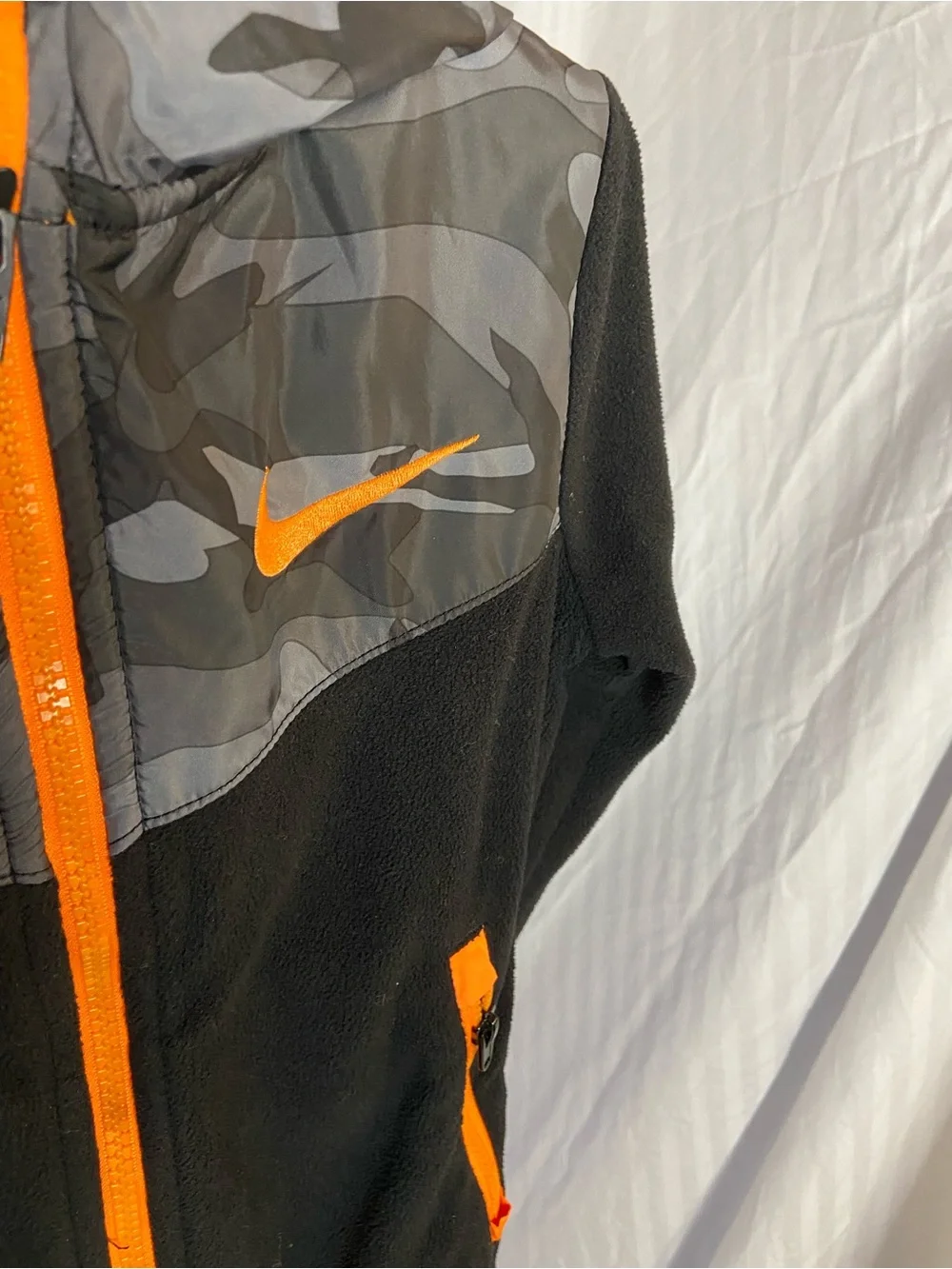 Nike Black & Orange Camouflage Hooded Jacket